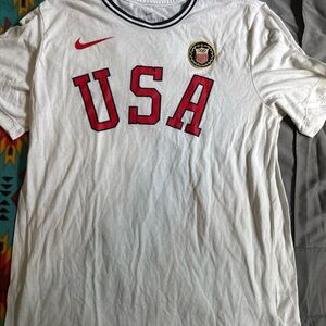 Nike White T-Shirt with Red USA Design